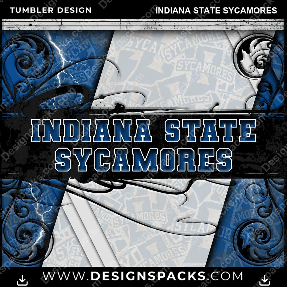 College Sport Elegant Indiana State Sycamores NCAA College Sport Tumbler Digital Wrap Design Download