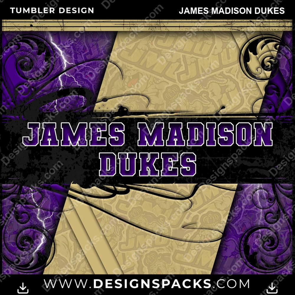 College Sport Elegant James Madison Dukes NCAA College Sport Tumbler Digital Wrap Design Download
