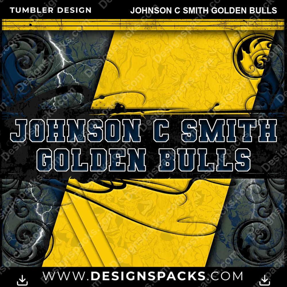 College Sport Elegant Johnson C Smith Golden Bulls NCAA College Sport Tumbler Digital Wrap Design Download