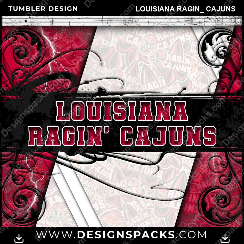 College Sport Elegant Louisiana Ragin Cajuns NCAA College Sport Tumbler Digital Wrap Design Download