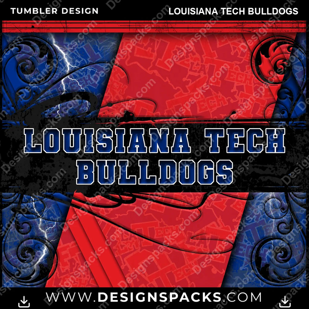 College Sport Elegant Louisiana Tech Bulldogs NCAA College Sport Tumbler Digital Wrap Design Download