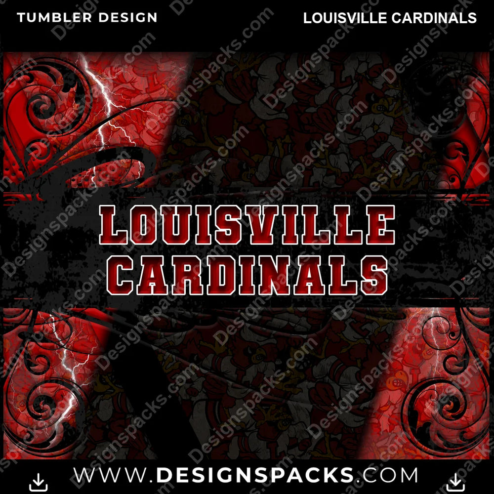 College Sport Elegant Louisville Cardinals NCAA College Sport Tumbler Digital Wrap Design Download