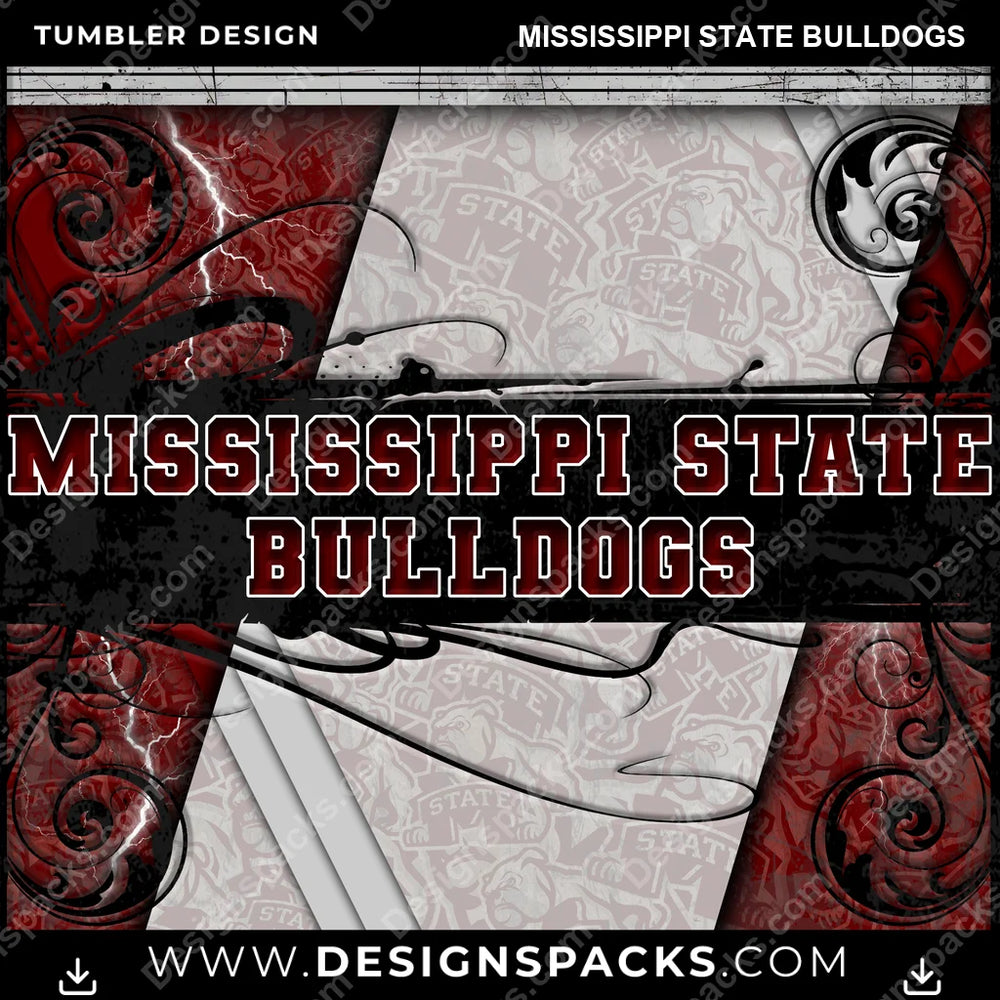 College Sport Elegant Mississippi State Bulldogs NCAA College Sport Tumbler Digital Wrap Design Download