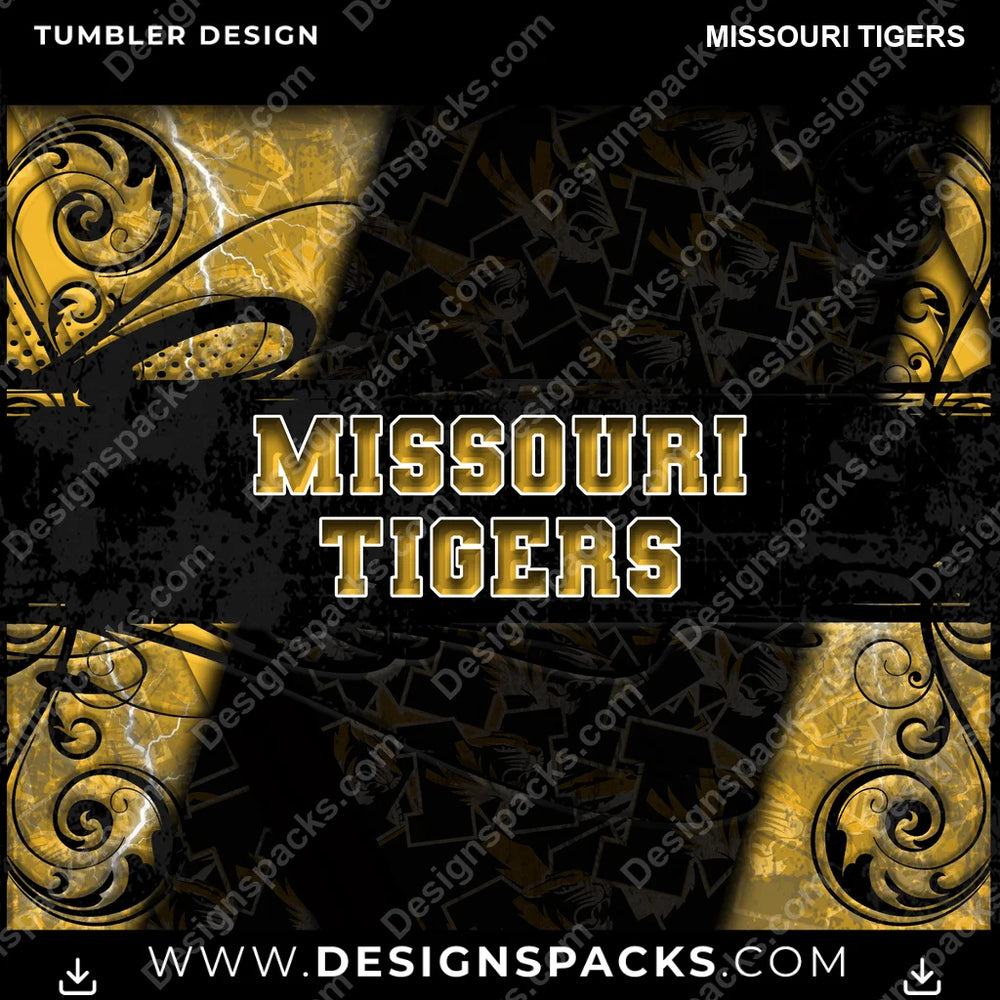 College Sport Elegant Missouri Tigers NCAA College Sport Tumbler Digital Wrap Design Download