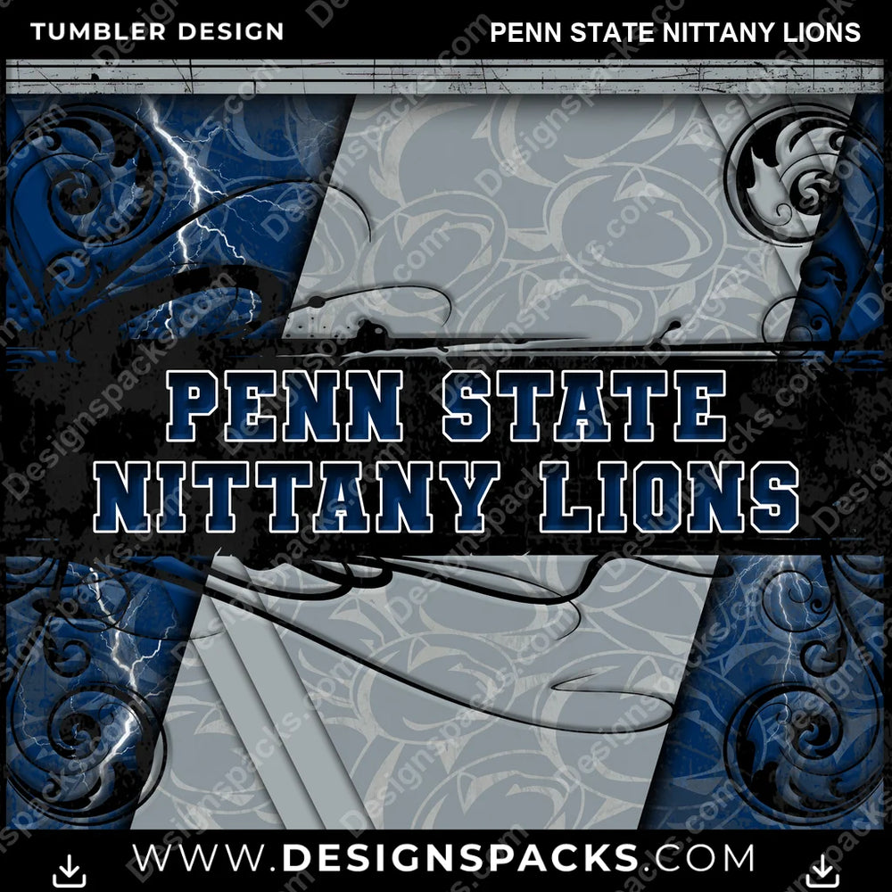 College Sport Elegant Penn State Nittany Lions NCAA College Sport Tumbler Digital Wrap Design Download