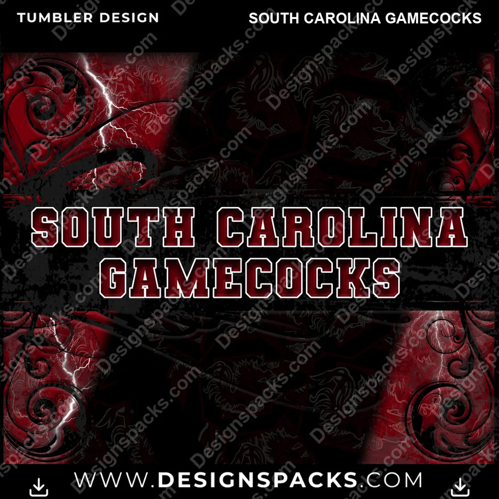 College Sport Elegant South Carolina Gamecocks NCAA College Sport Tumbler Digital Wrap Design Download