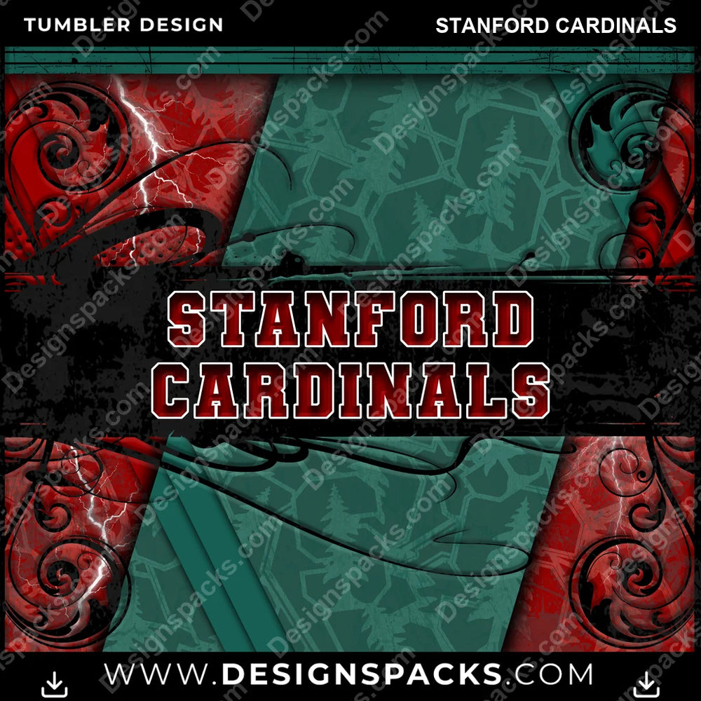 College Sport Elegant Stanford Cardinals NCAA College Sport Tumbler Digital Wrap Design Download