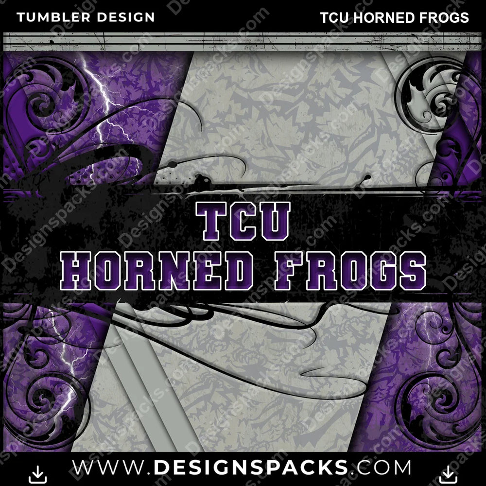 College Sport Elegant TCU Horned Frogs NCAA College Sport Tumbler Digital Wrap Design Download