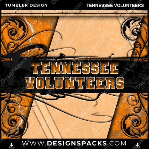 College Sport Elegant Tennessee Volunteers Tumbler Digital Wrap Design