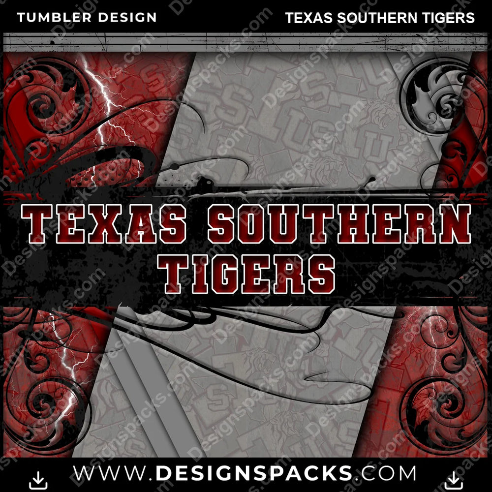 College Sport Elegant Texas Southern Tigers NCAA College Sport Tumbler Digital Wrap Design Download