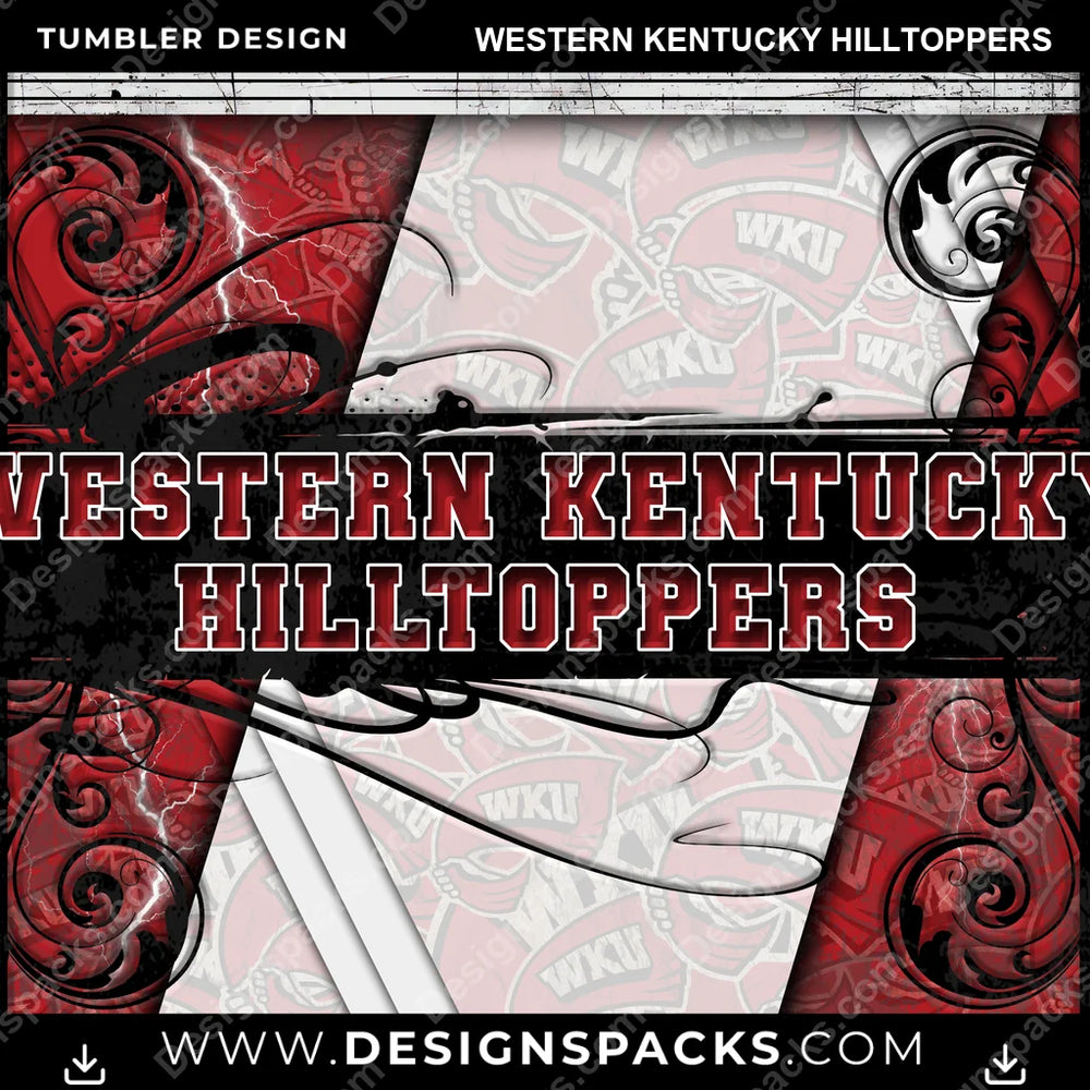 College Sport Elegant Western Kentucky Hilltoppers NCAA College Sport Tumbler Digital Wrap Design Download