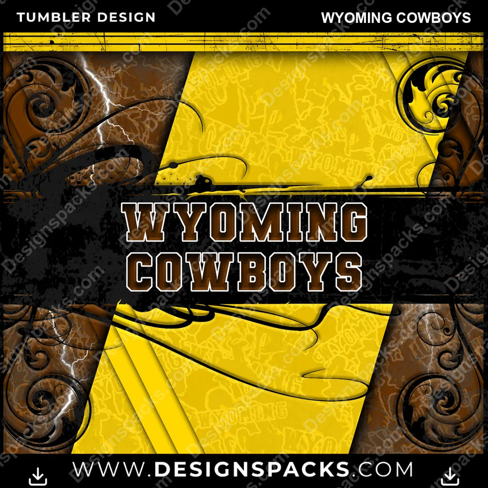 College Sport Elegant Wyoming Cowboys NCAA College Sport Tumbler Digital Wrap Design Download