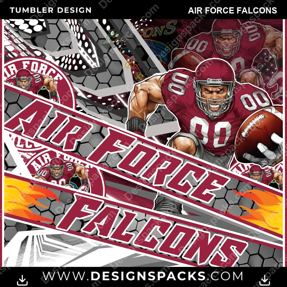 College Sport Fathead Air Force Falcons NCAA College Sport Tumbler Digital Wrap Design Download