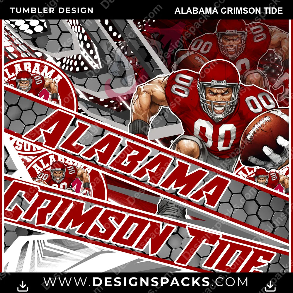 College Sport Fathead Alabama Crimson Tide NCAA College Sport Tumbler Digital Wrap Design Download
