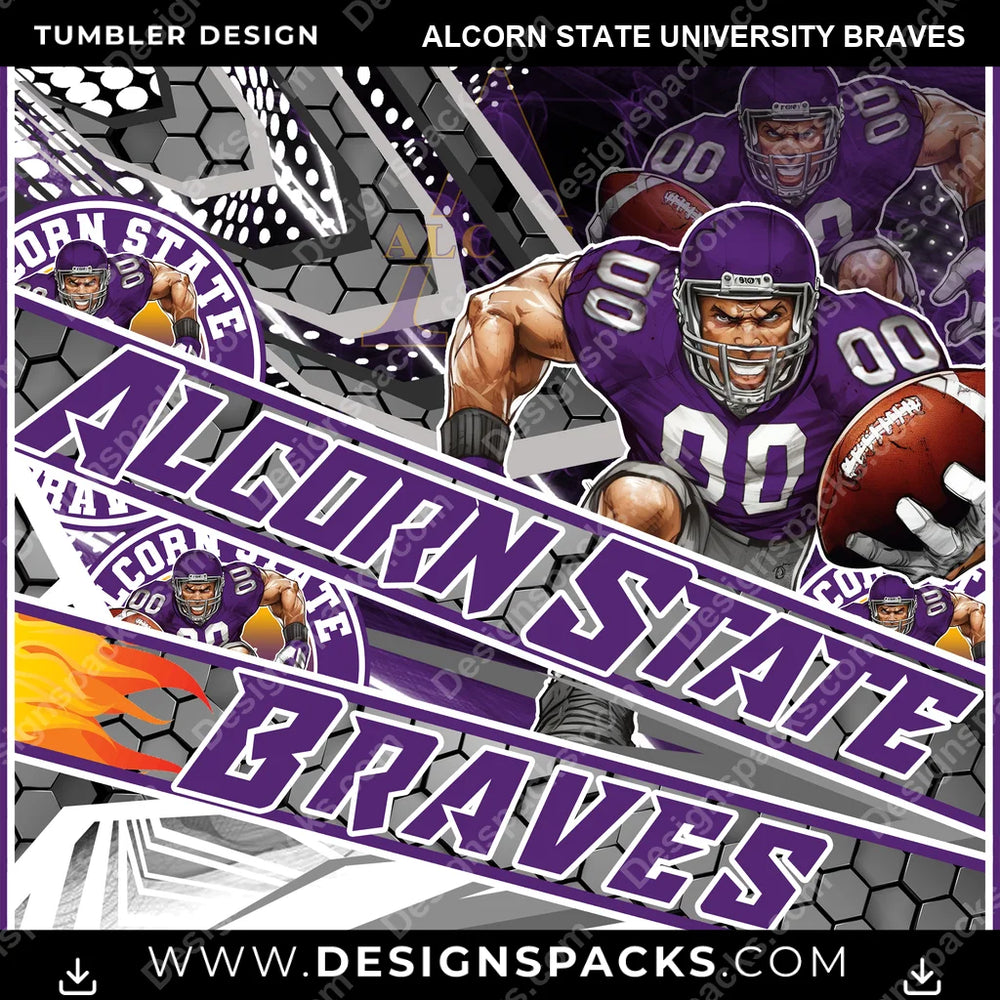 College Sport Fathead Alcorn State University Braves NCAA College Sport Tumbler Digital Wrap Design Download