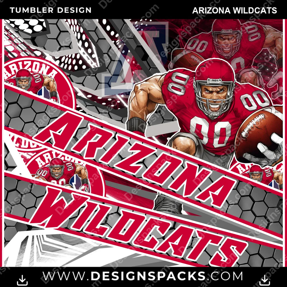 College Sport Fathead Arizona Wildcats NCAA College Sport Tumbler Digital Wrap Design Download