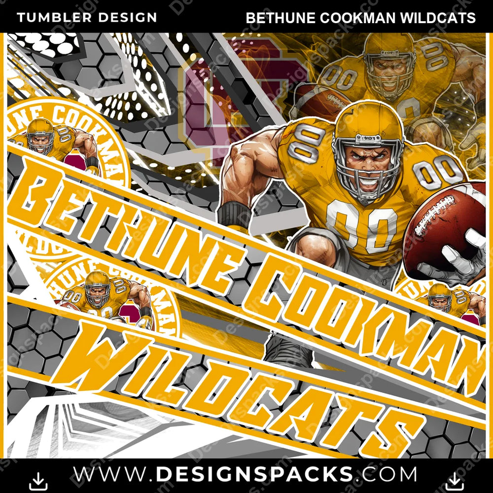 College Sport Fathead Bethune Cookman Wildcats NCAA College Sport Tumbler Digital Wrap Design Download
