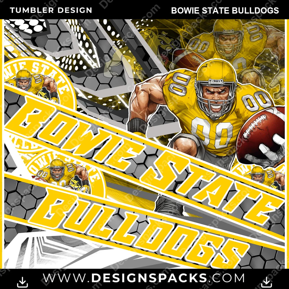 College Sport Fathead Bowie State Bulldogs NCAA College Sport Tumbler Digital Wrap Design Download