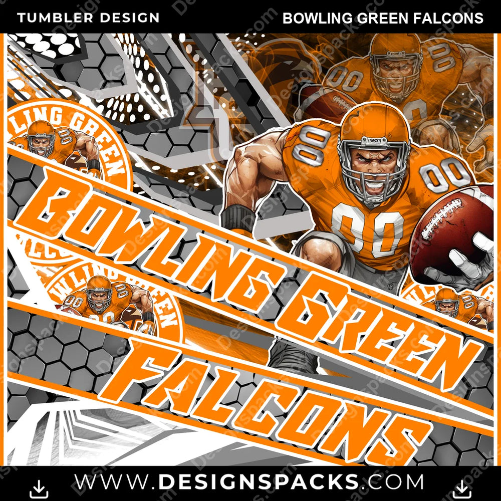 College Sport Fathead Bowling Green Falcons NCAA College Sport Tumbler Digital Wrap Design Download