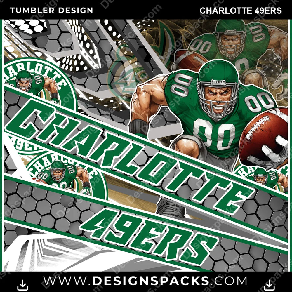 College Sport Fathead Charlotte 49ers NCAA College Sport Tumbler Digital Wrap Design Download