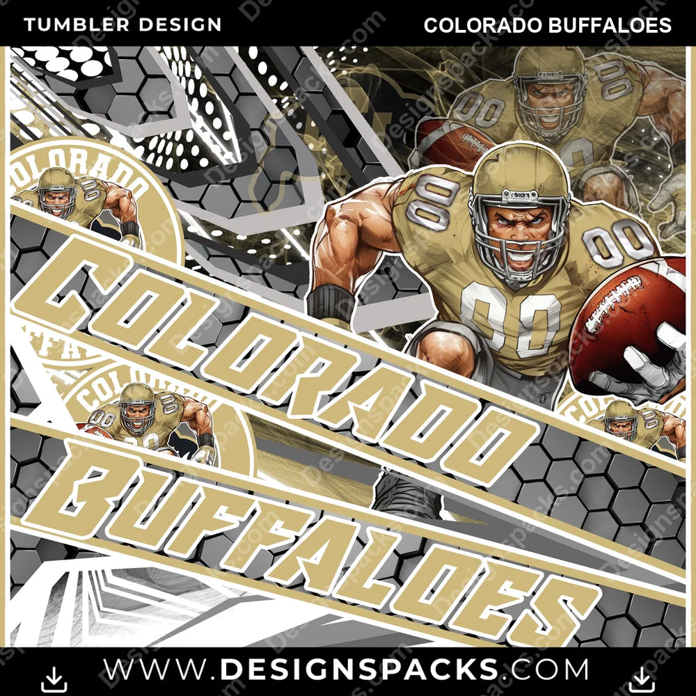College Sport Fathead Colorado Buffaloes NCAA College Sport Tumbler Digital Wrap Design Download