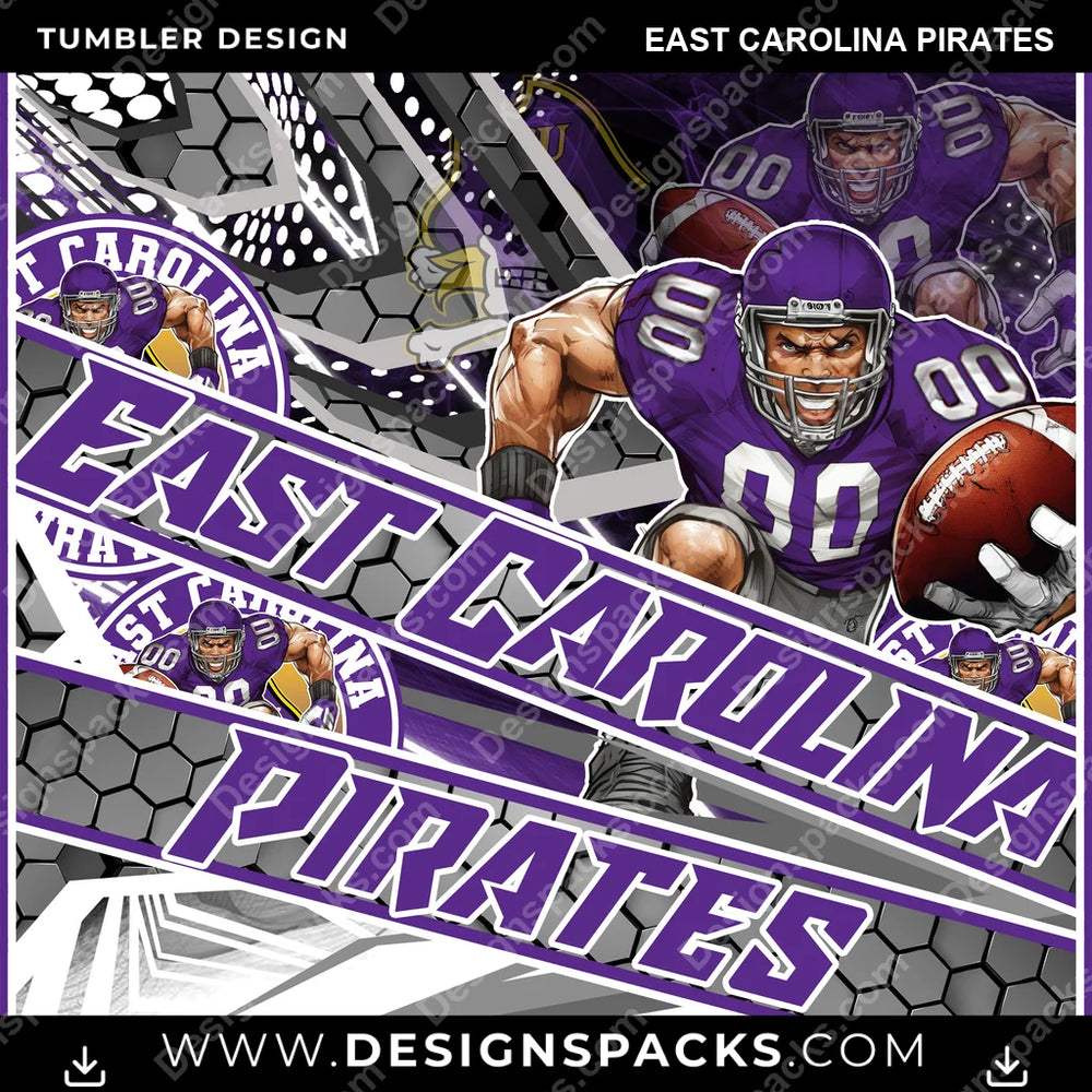 College Sport Fathead East Carolina Pirates NCAA College Sport Tumbler Digital Wrap Design Download