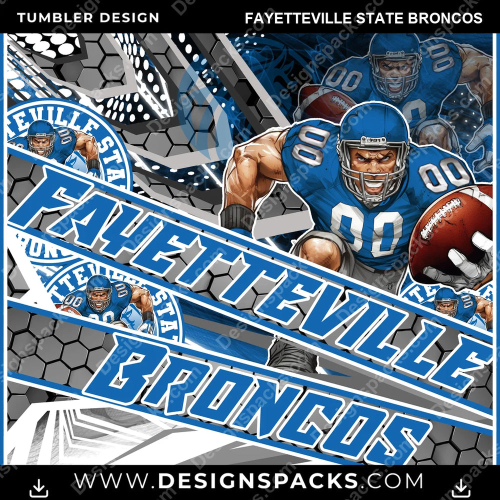 College Sport Fathead Fayetteville State Broncos NCAA College Sport Tumbler Digital Wrap Design Download