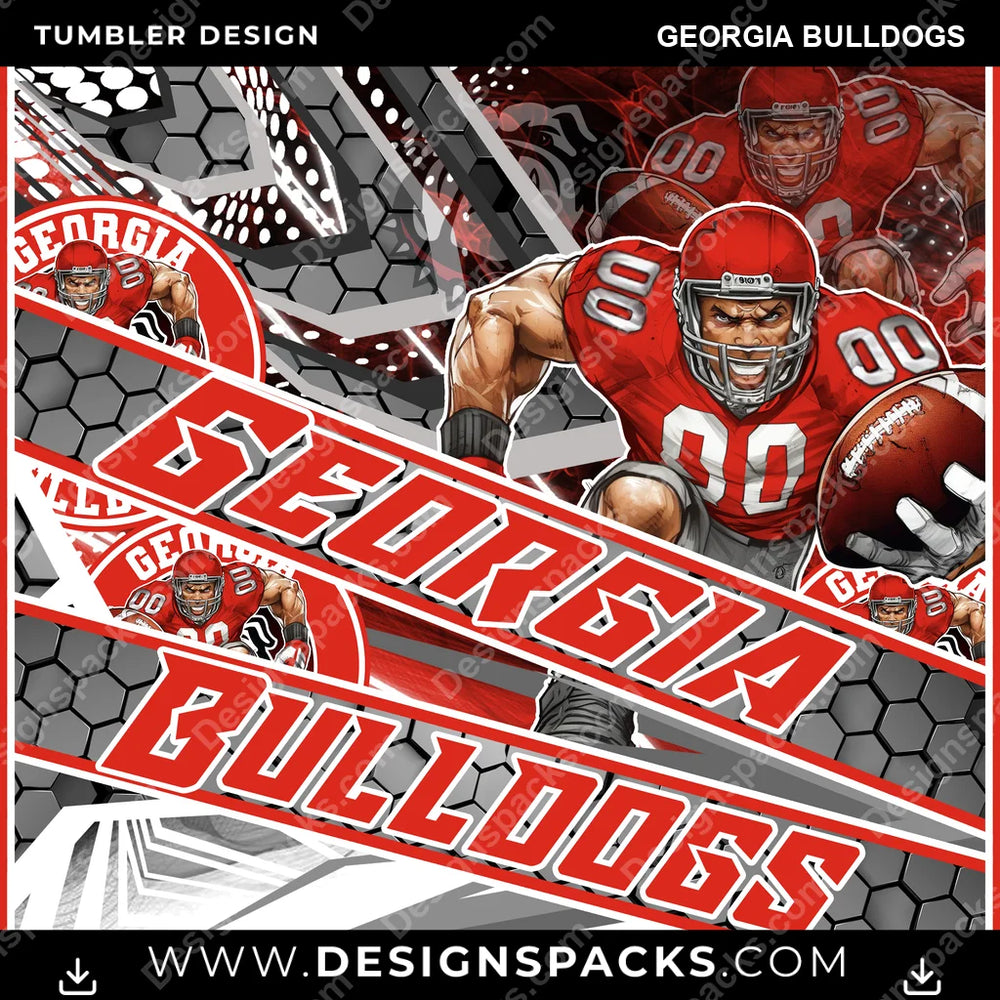 College Sport Fathead Georgia Bulldogs NCAA College Sport Tumbler Digital Wrap Design Download