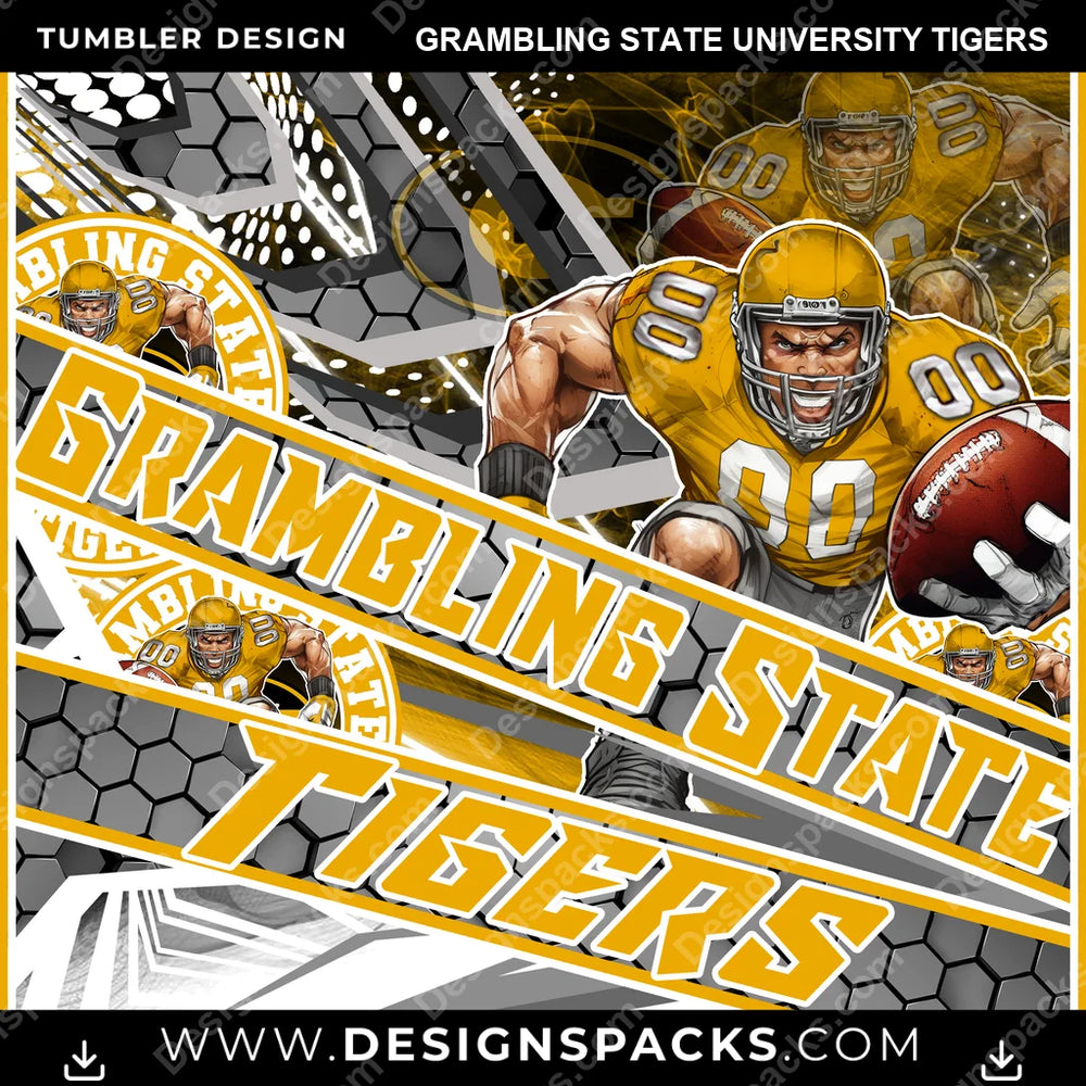 College Sport Fathead Grambling State University Tigers NCAA College Sport Tumbler Digital Wrap Design Download