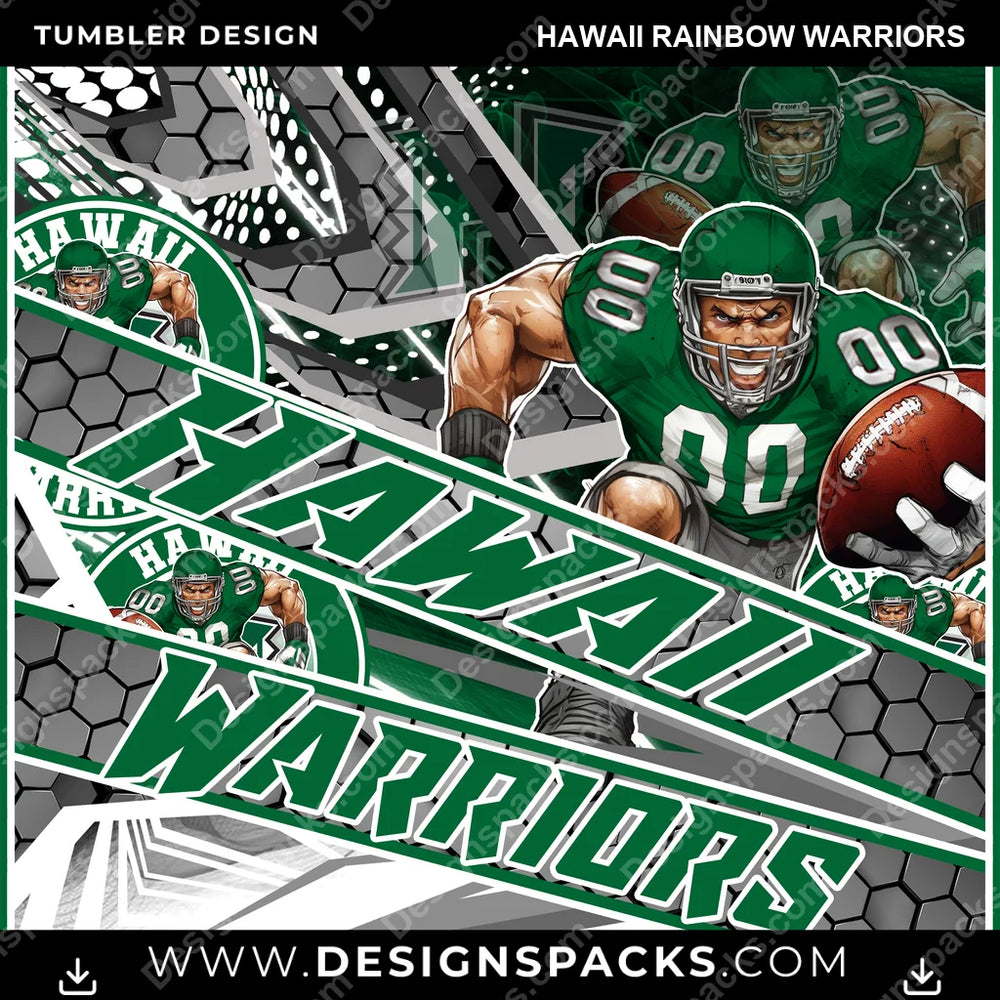 College Sport Fathead Hawaii Rainbow Warriors NCAA College Sport Tumbler Digital Wrap Design Download