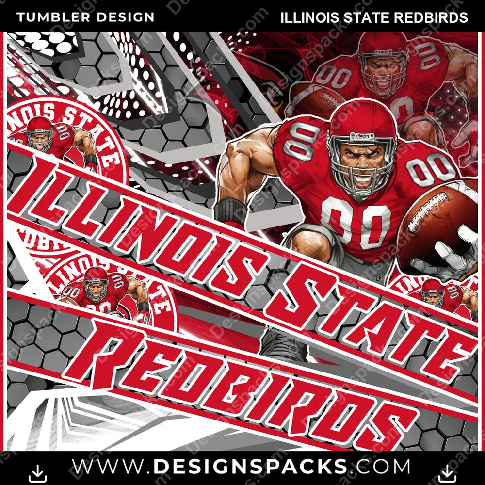 College Sport Fathead Illinois State Redbirds NCAA College Sport Tumbler Digital Wrap Design Download