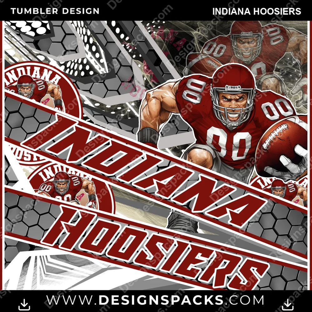 College Sport Fathead Indiana Hoosiers NCAA College Sport Tumbler Digital Wrap Design Download