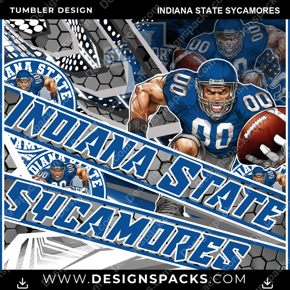 College Sport Fathead Indiana State Sycamores NCAA College Sport Tumbler Digital Wrap Design Download