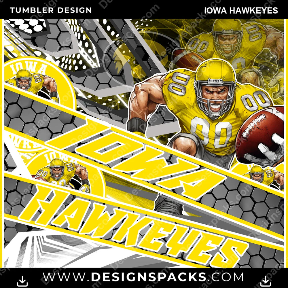 College Sport Fathead Iowa Hawkeyes NCAA College Sport Tumbler Digital Wrap Design Download