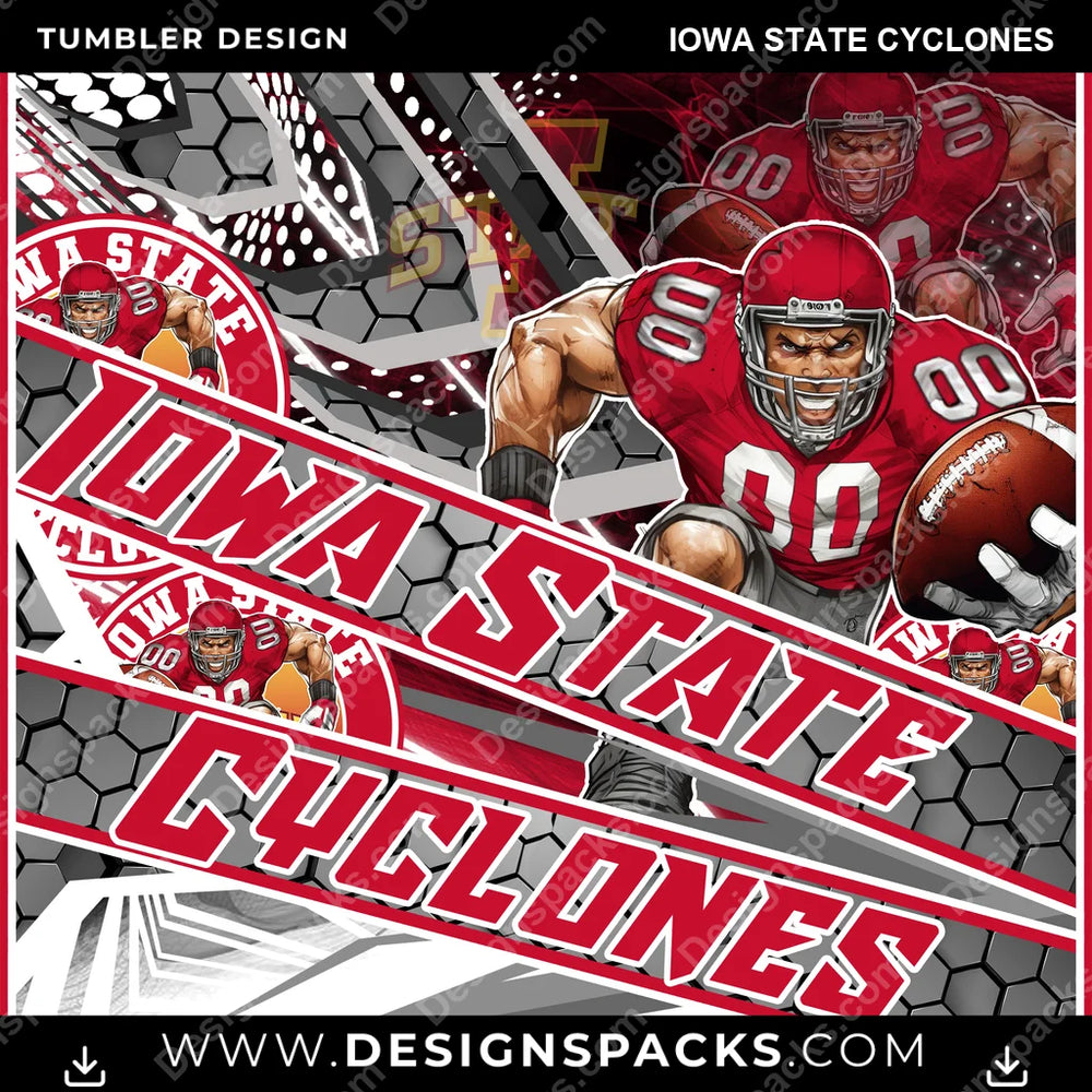 College Sport Fathead Iowa State Cyclones NCAA College Sport Tumbler Digital Wrap Design Download