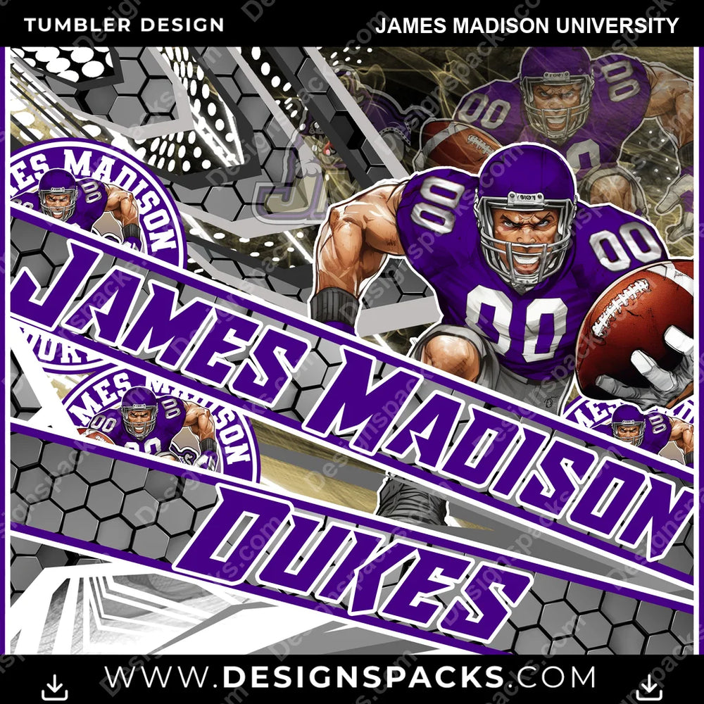 College Sport Fathead James Madison University NCAA College Sport Tumbler Digital Wrap Design Download