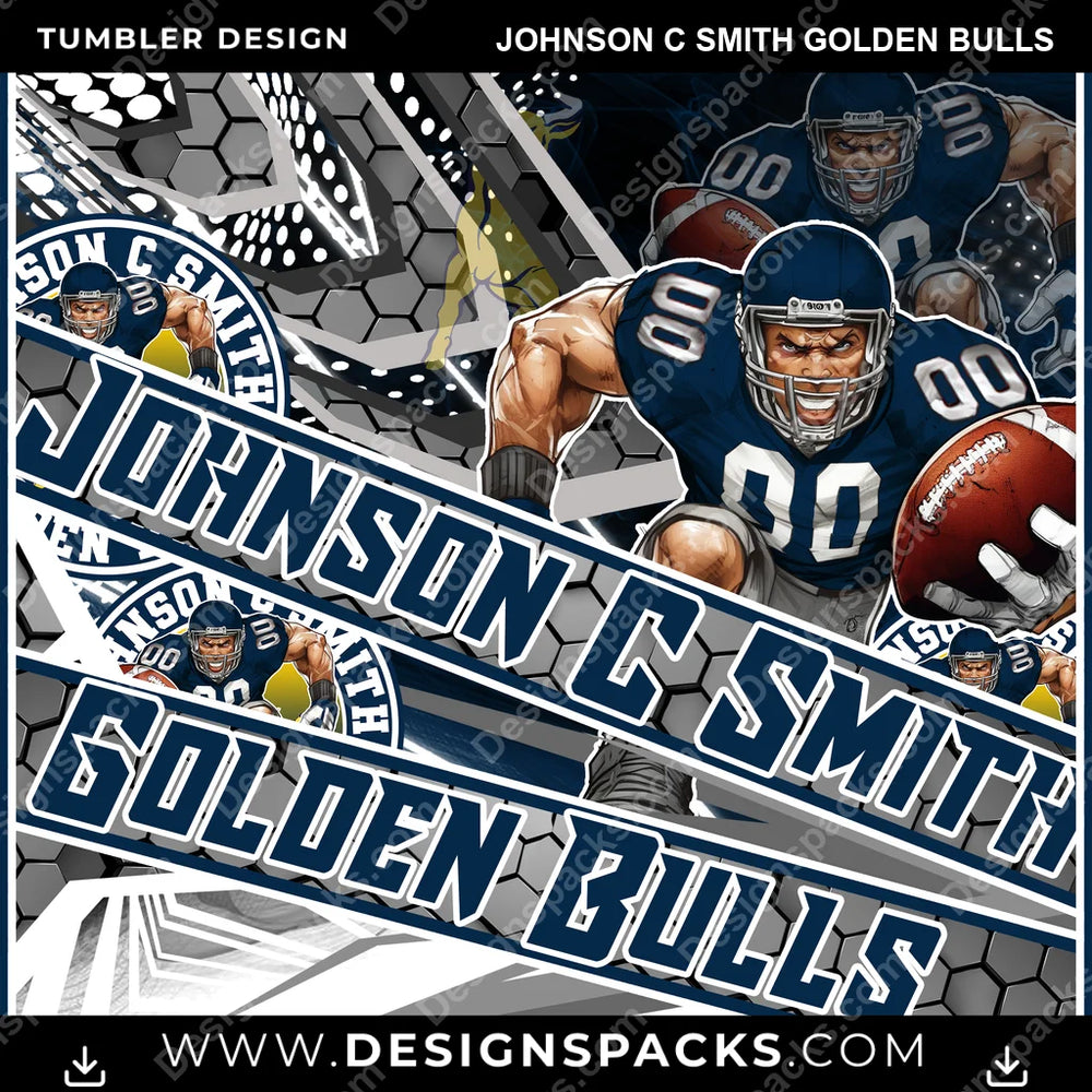 College Sport Fathead Johnson C Smith Golden Bulls NCAA College Sport Tumbler Digital Wrap Design Download