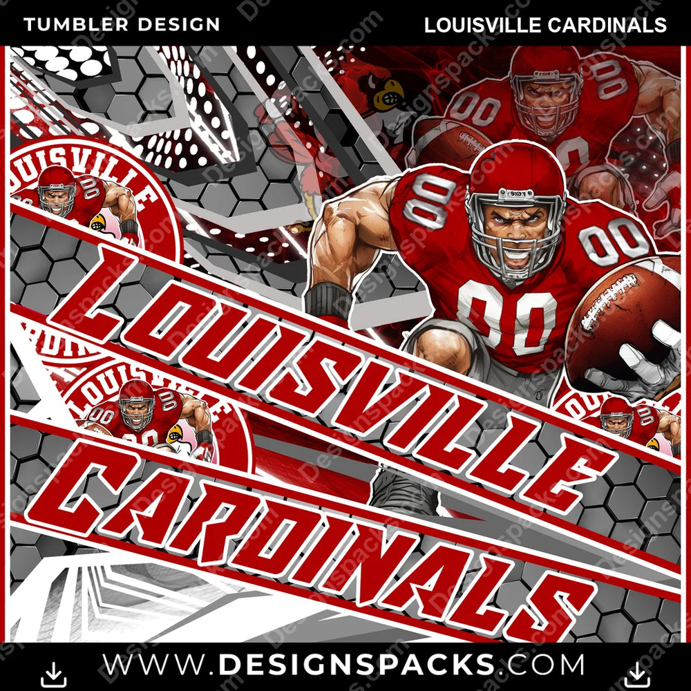 College Sport Fathead Louisville Cardinals NCAA College Sport Tumbler Digital Wrap Design Download