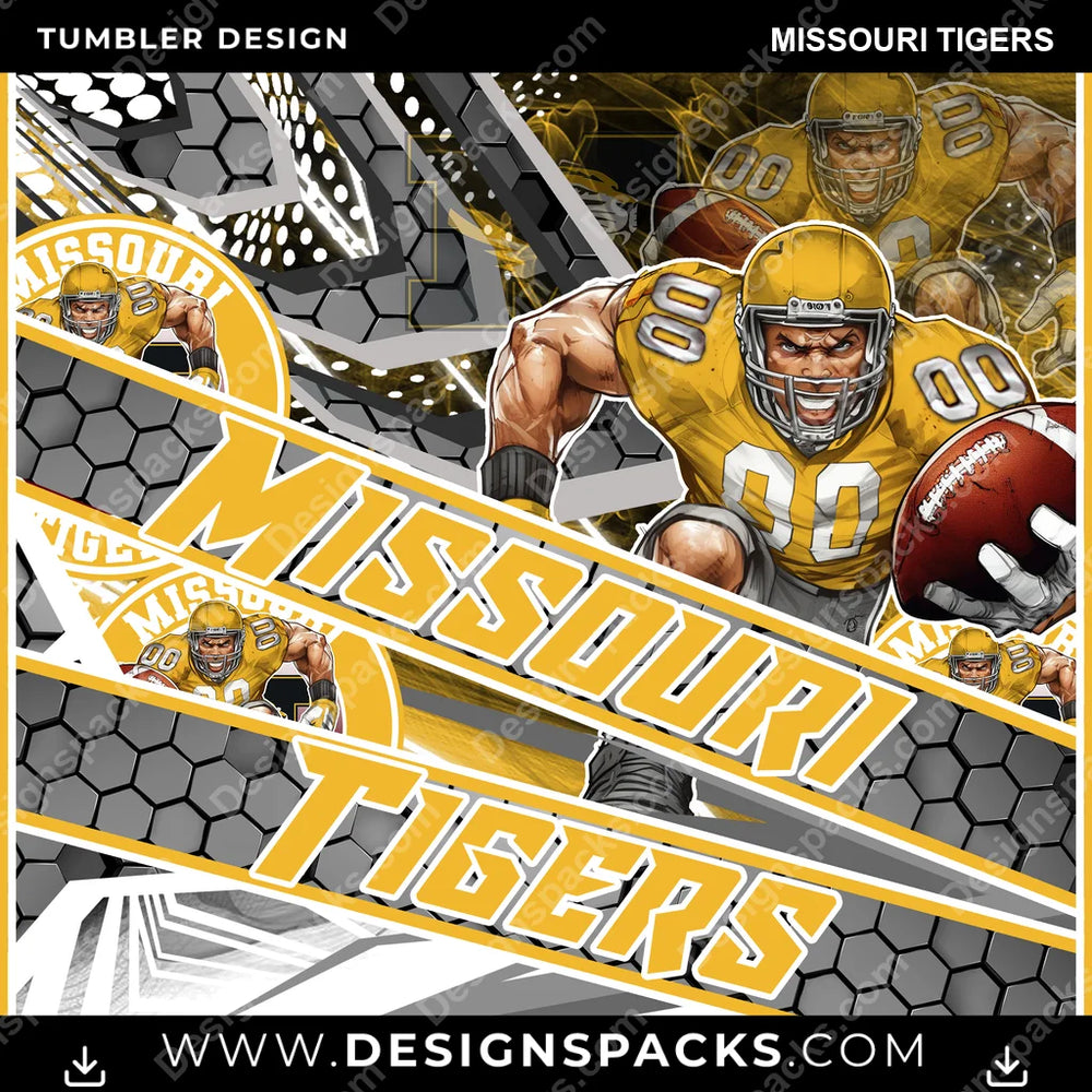 College Sport Fathead Missouri Tigers NCAA College Sport Tumbler Digital Wrap Design Download