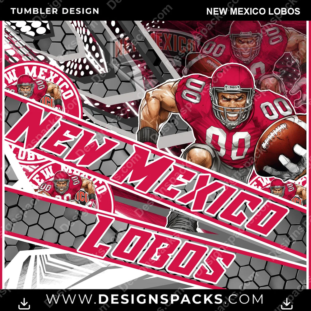 College Sport Fathead New Mexico Lobos NCAA College Sport Tumbler Digital Wrap Design Download