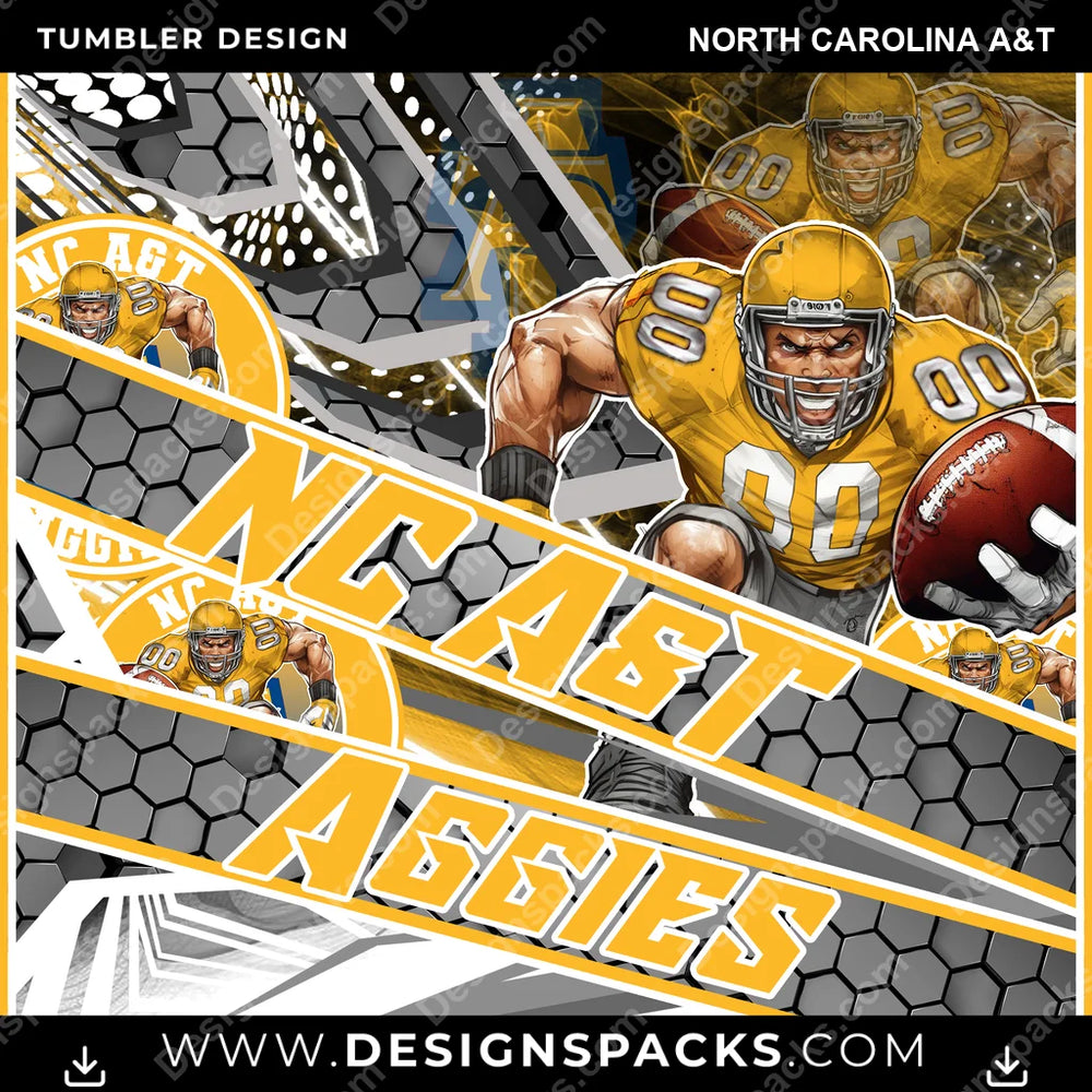 College Sport Fathead North Carolina A&T NCAA College Sport Tumbler Digital Wrap Design Download