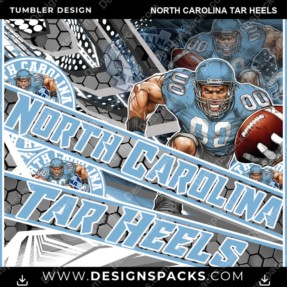 College Sport Fathead North Carolina Tar Heels NCAA College Sport Tumbler Digital Wrap Design Download