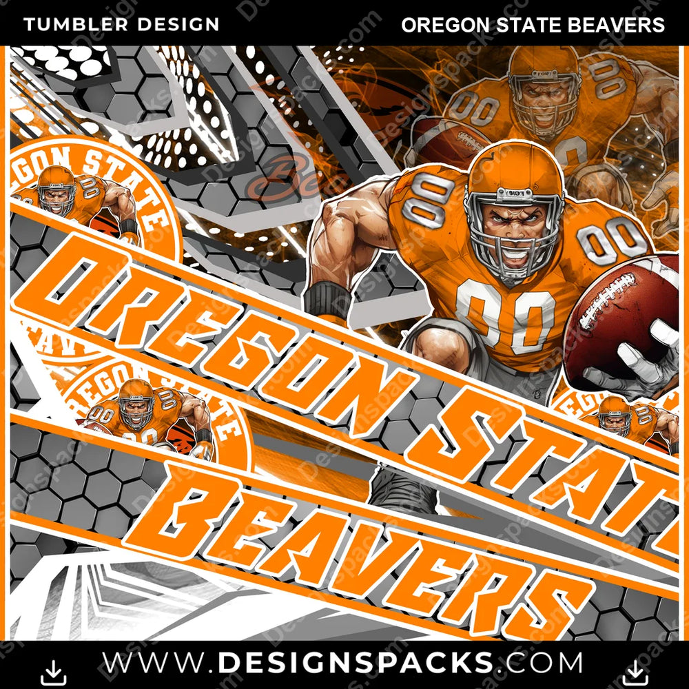 College Sport Fathead Oregon State Beavers NCAA College Sport Tumbler Digital Wrap Design Download