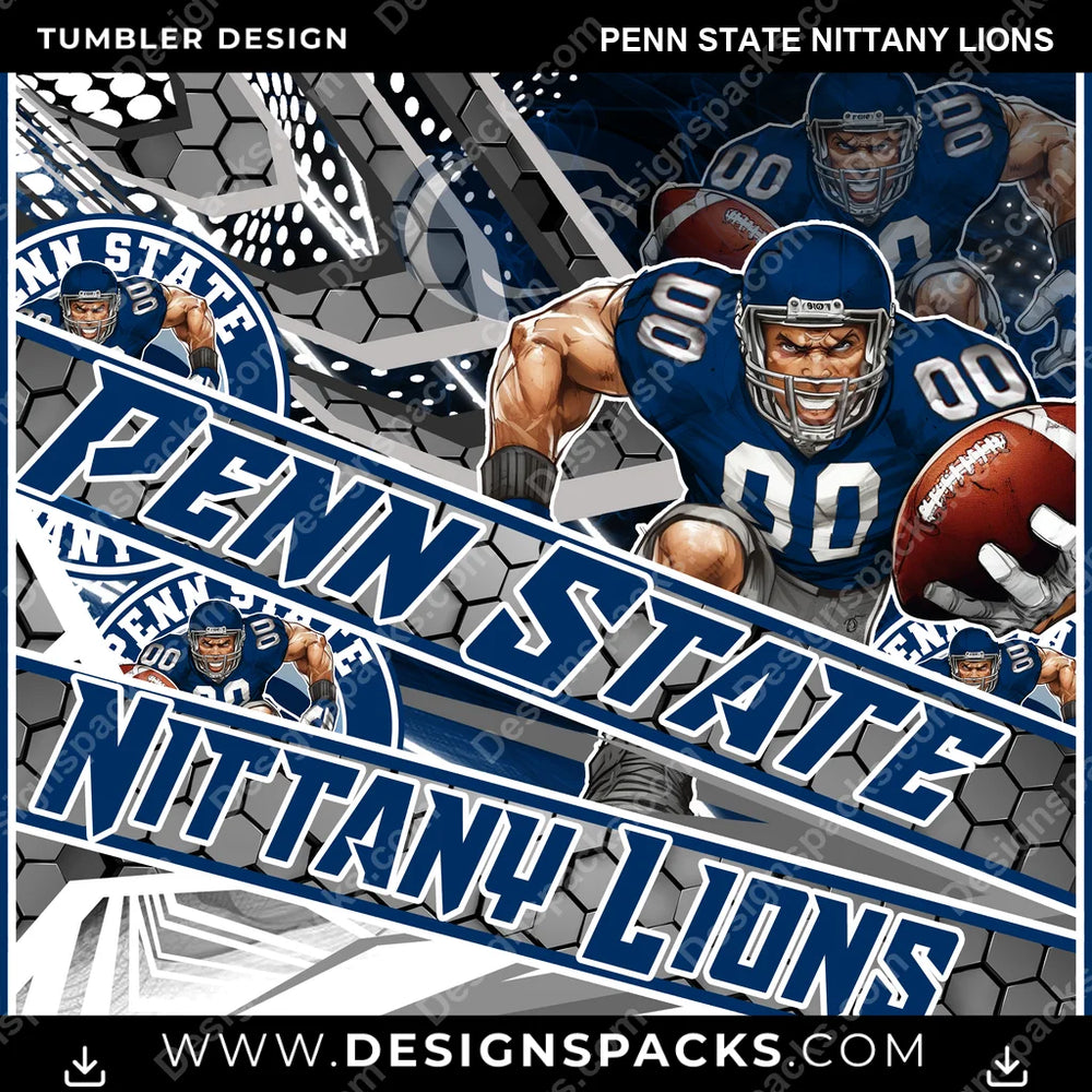 College Sport Fathead Penn State Nittany Lions NCAA College Sport Tumbler Digital Wrap Design Download