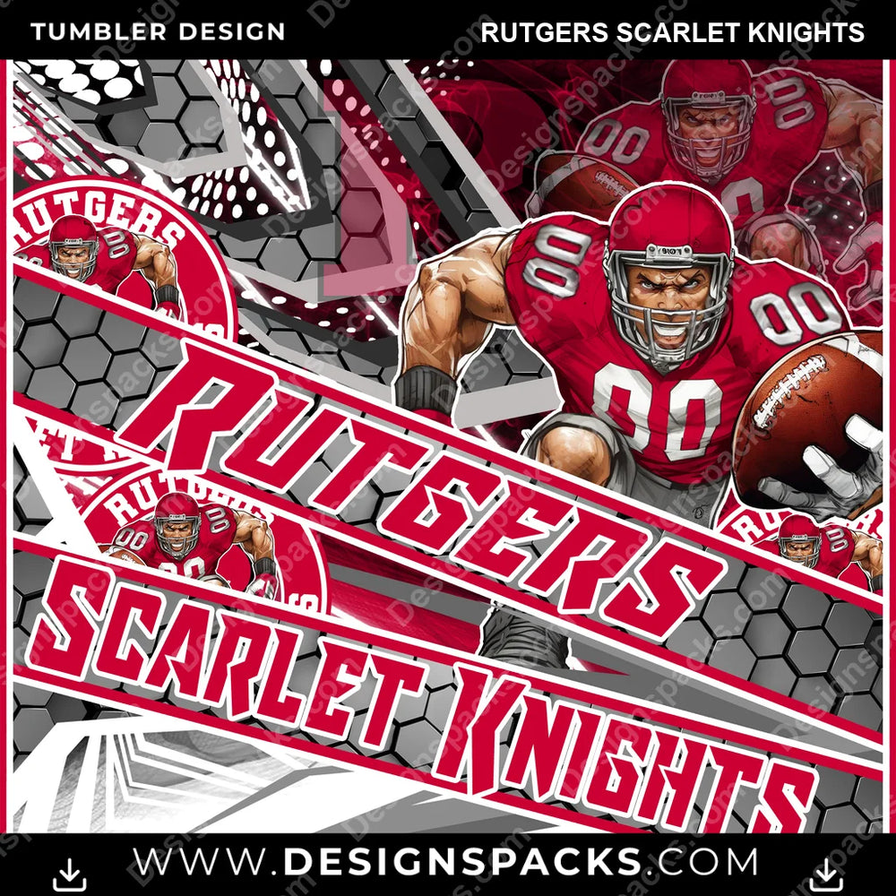 College Sport Fathead Rutgers Scarlet Knights NCAA College Sport Tumbler Digital Wrap Design Download