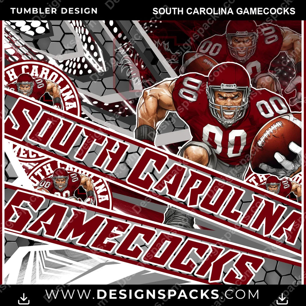 College Sport Fathead South Carolina Gamecocks NCAA College Sport Tumbler Digital Wrap Design Download