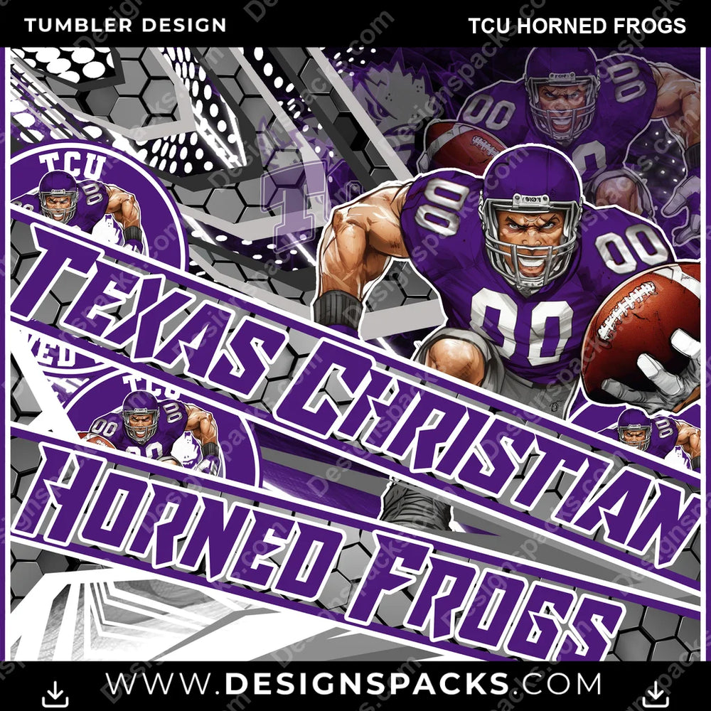 College Sport Fathead TCU Horned Frogs NCAA College Sport Tumbler Digital Wrap Design Download