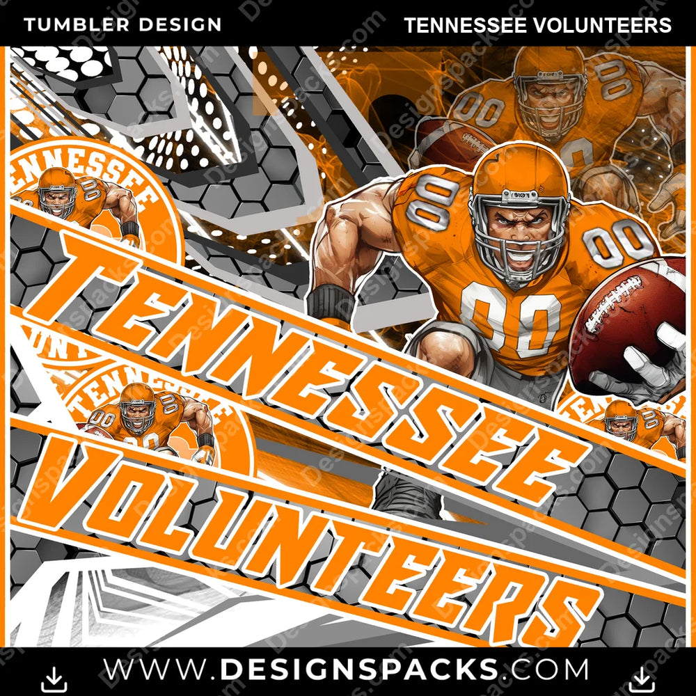 College Sport Fathead Tennessee Volunteers NCAA College Sport Tumbler Digital Wrap Design Download