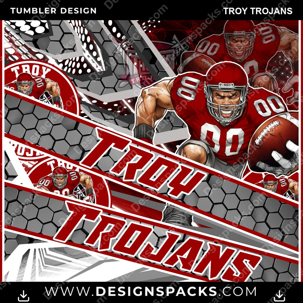 College Sport Fathead Troy Trojans NCAA College Sport Tumbler Digital Wrap Design Download