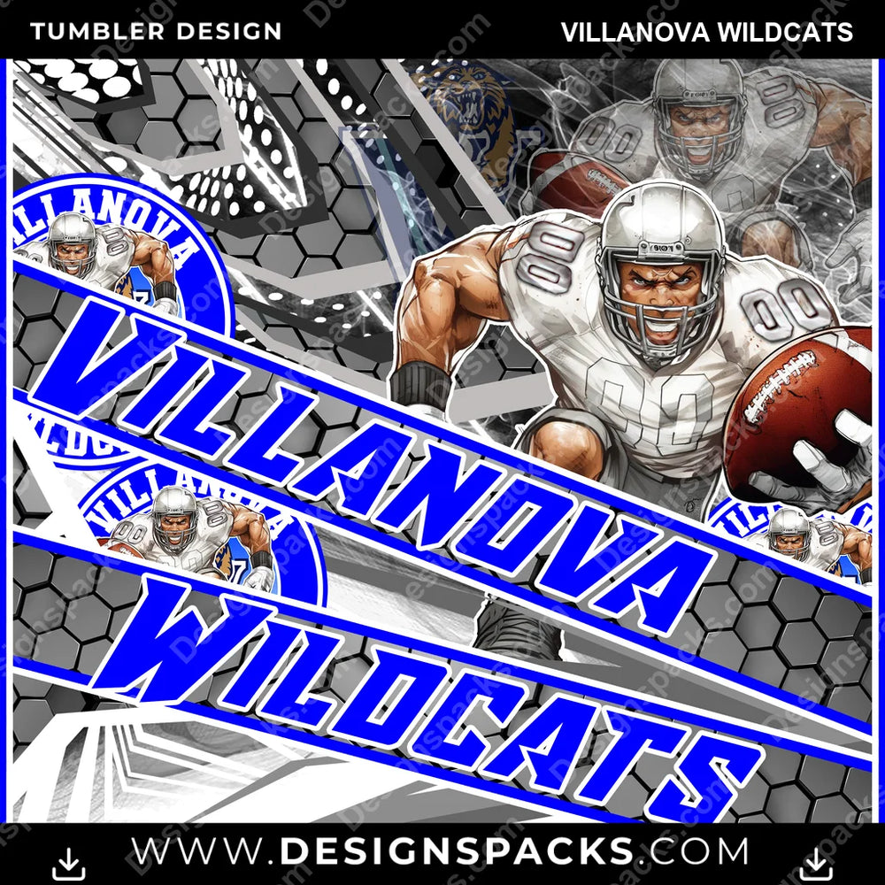 College Sport Fathead Villanova Wildcats NCAA College Sport Tumbler Digital Wrap Design Download
